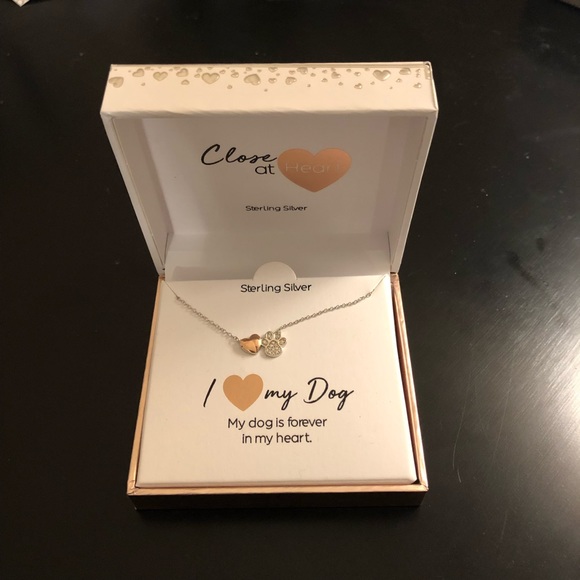 Sterling Silver Necklace - I Love My Dog - Picture 1 of 3